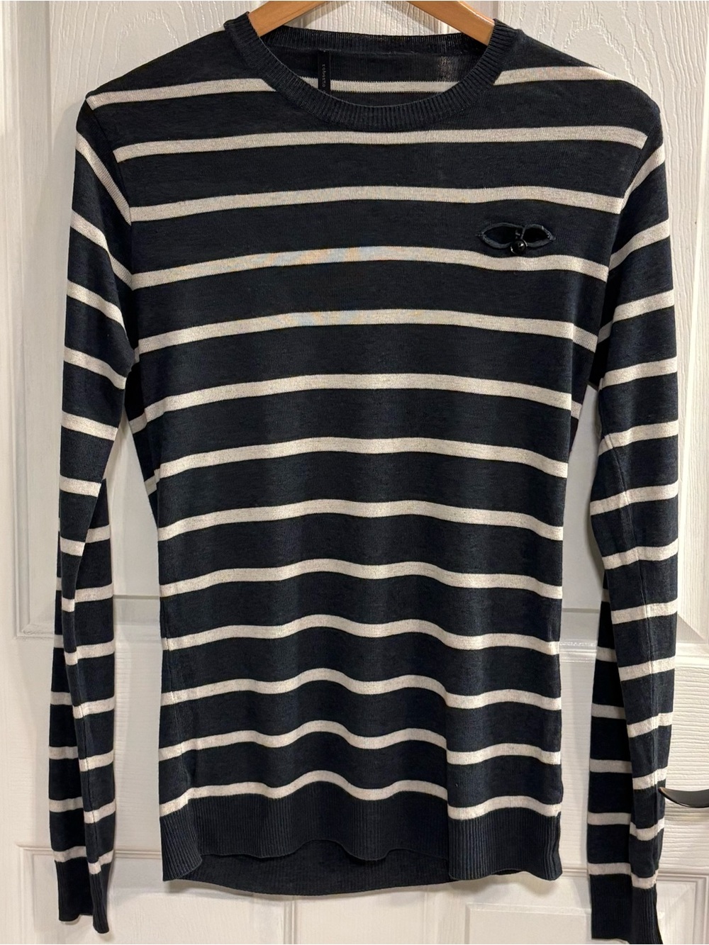 Roberto Collina Italy Striped Linen Viscose Crewneck Sweater Women’s M